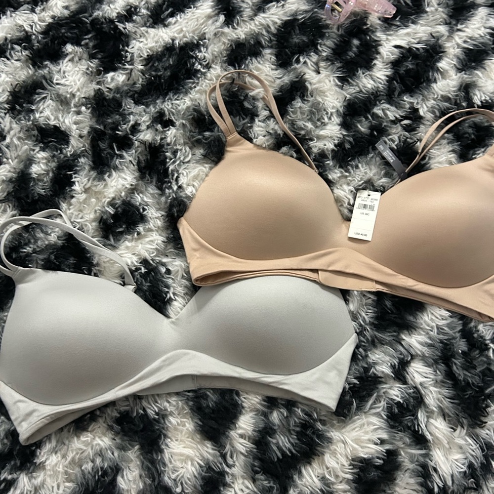 Women's Beige and Gray Bras